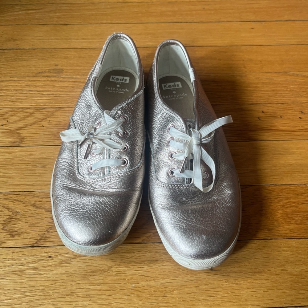 Kate Spade New York Champion Metallic Rose Gold Keds Sneaker Women's size 7